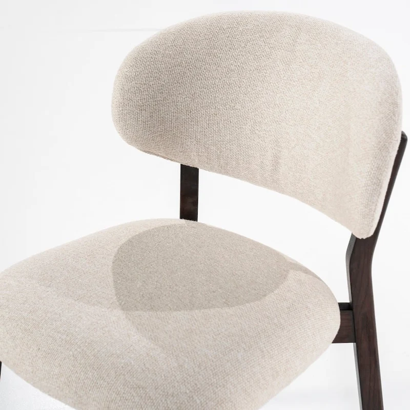 Esszimmerstühle 4er Set Mikky Eiche Geräuchert/Beige Polster - Eleonora