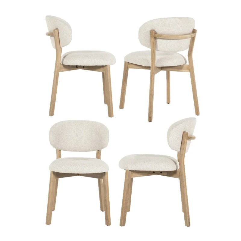 Esszimmerstuehle 4er Set Mikky Beige Polster - Eleonora