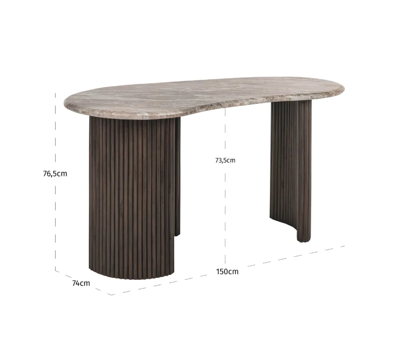 Richmond Interiors Schreibtisch Rashford beige