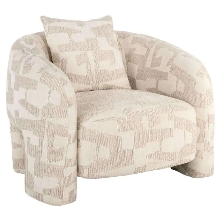 Richmond Interiors Loungesessel Tuscany – Beige Graffic