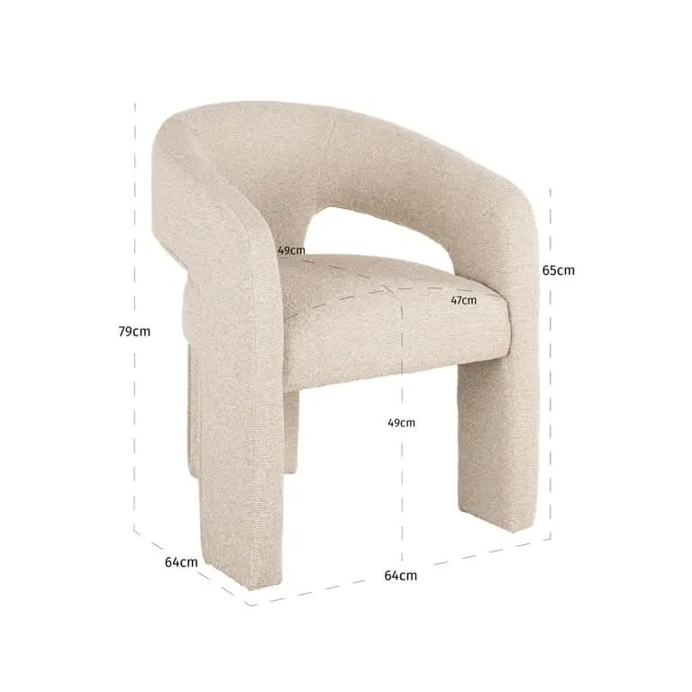 Richmond Interiors Stuhl Belle – Biscotti (Brandschutz)