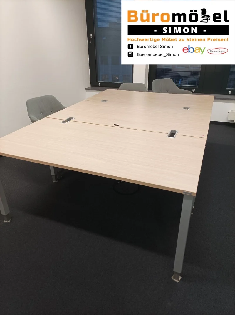 Reiss manuell höhenverstellbarer Schreibtisch Akazie