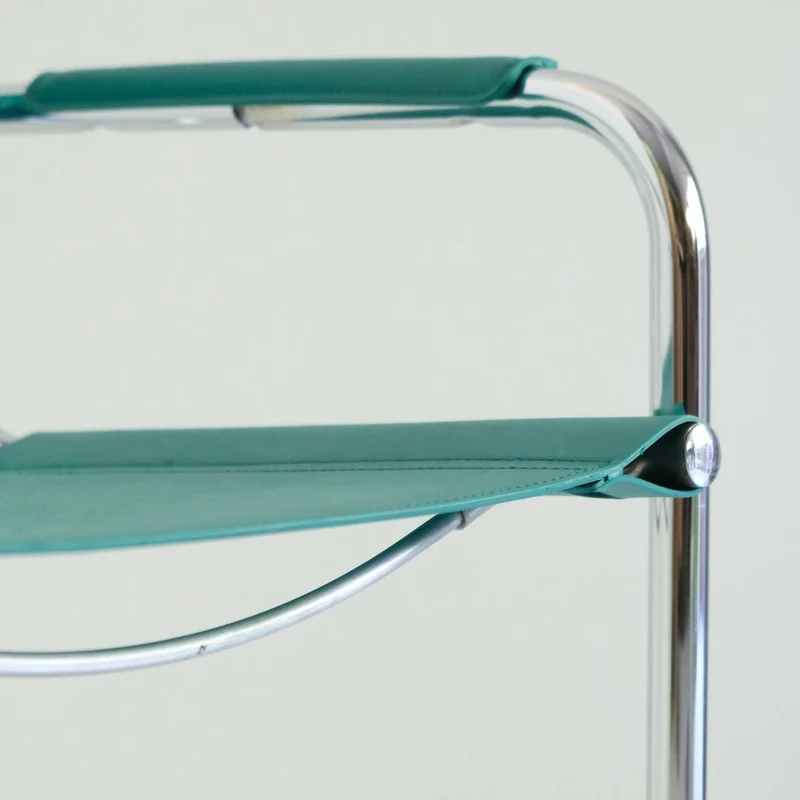 Vintage Freischwinger Türkis B34 Marcel Breuer Stil
