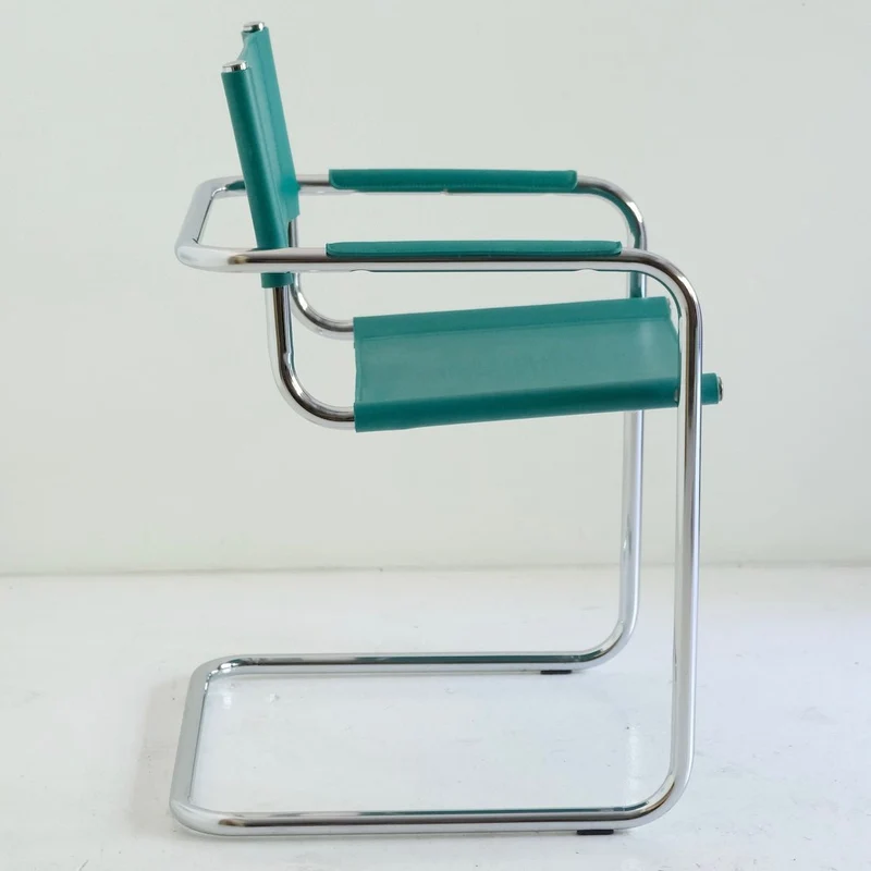 Vintage Freischwinger Türkis B34 Marcel Breuer Stil
