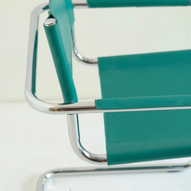 Vintage Freischwinger Türkis B34 Marcel Breuer Stil