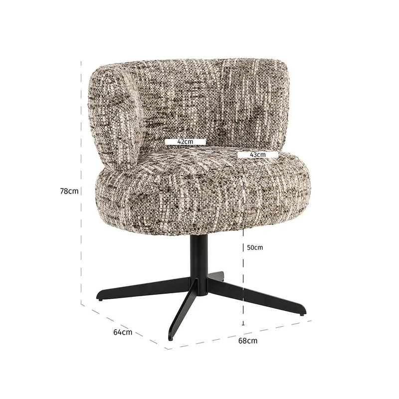 Richmond Interiors – Esszimmerstuhl Alexis Brown Omara Drehbar
