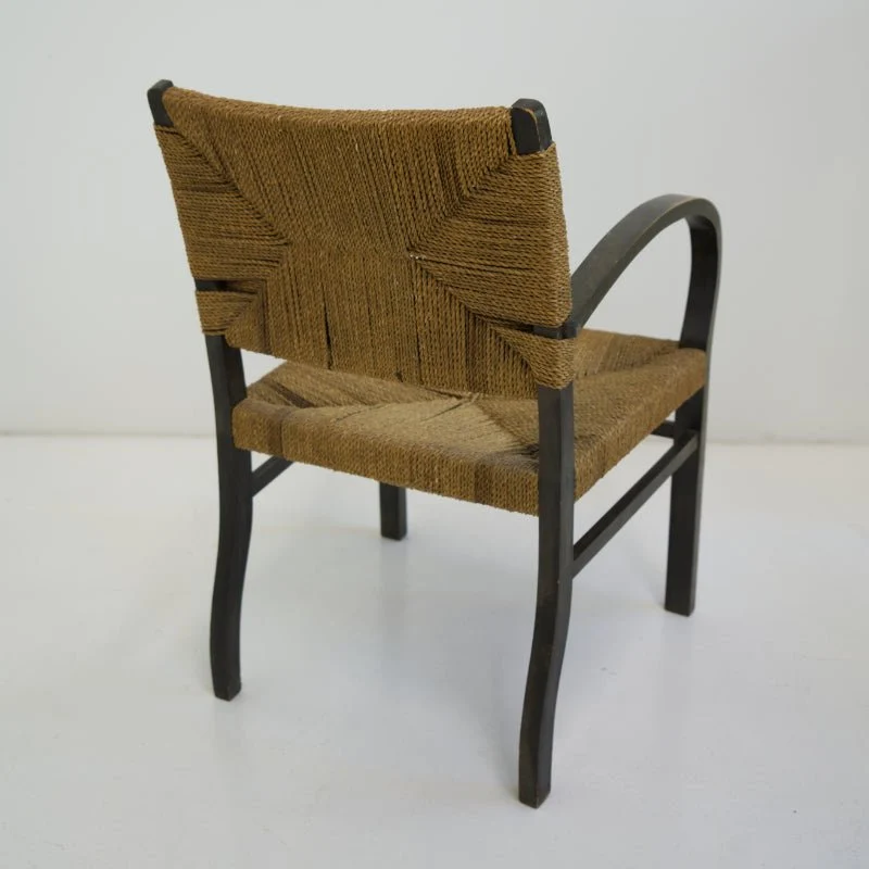 Erich Dieckmann Bauhaus Sessel mit Korbgeflecht - Vintage Stuhl
