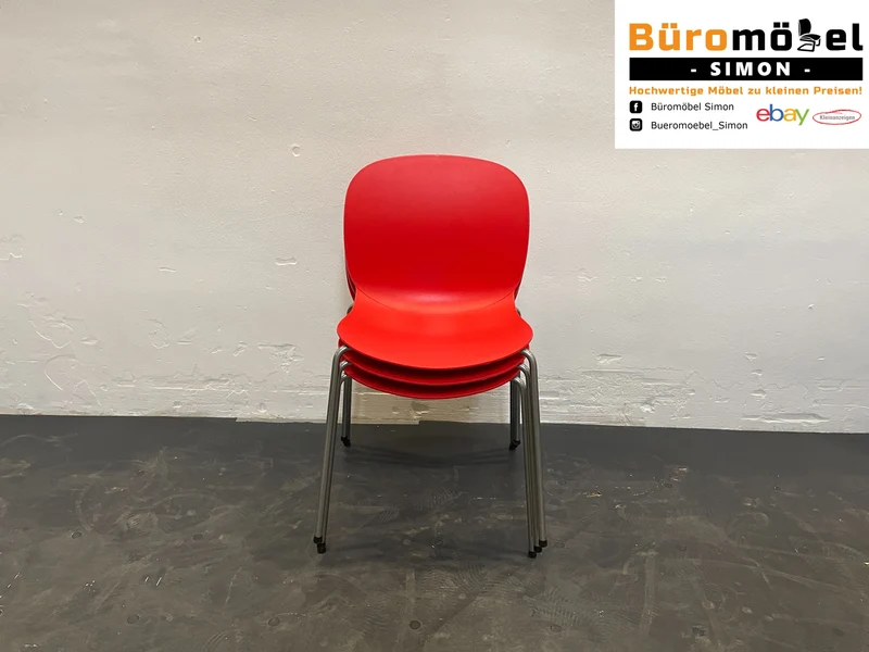 Kantinenstuhl Stapelstuhl Rot