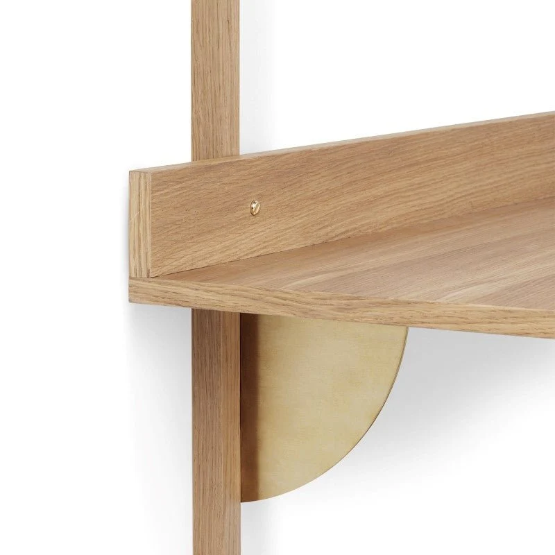 Sector Desk Wandschreibtisch Eiche & Messing - ferm LIVING