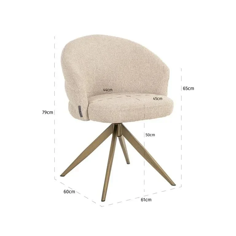 Richmond Interiors Drehstuhl Zendaya – Biscotti (Flammhemmend)