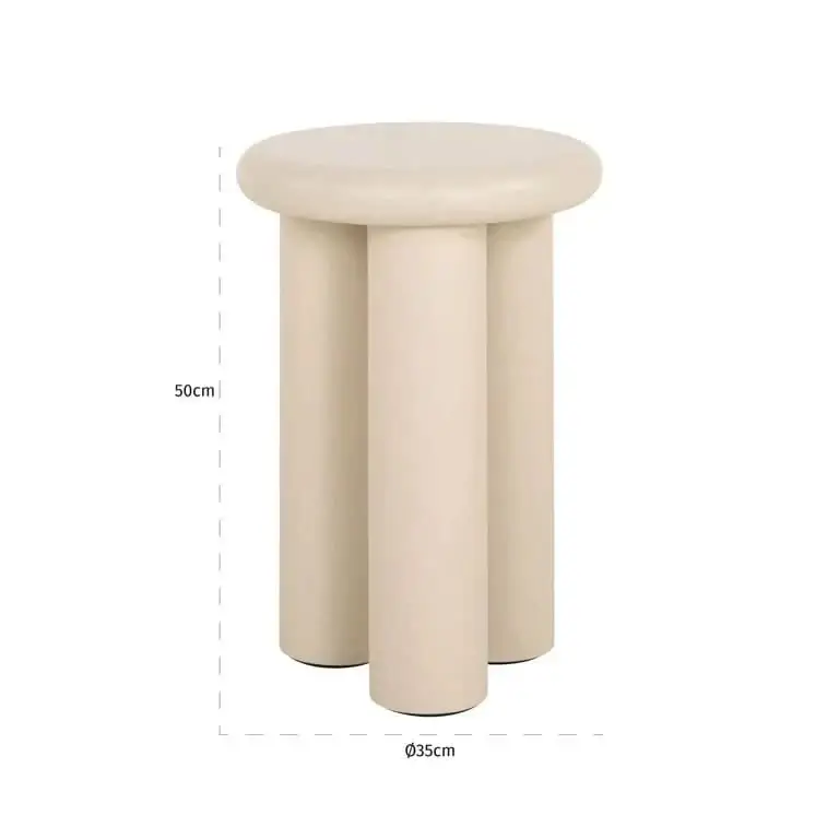 Richmond Interiors Beistelltisch Elbaz Calma – Ø35 cm (Beige)