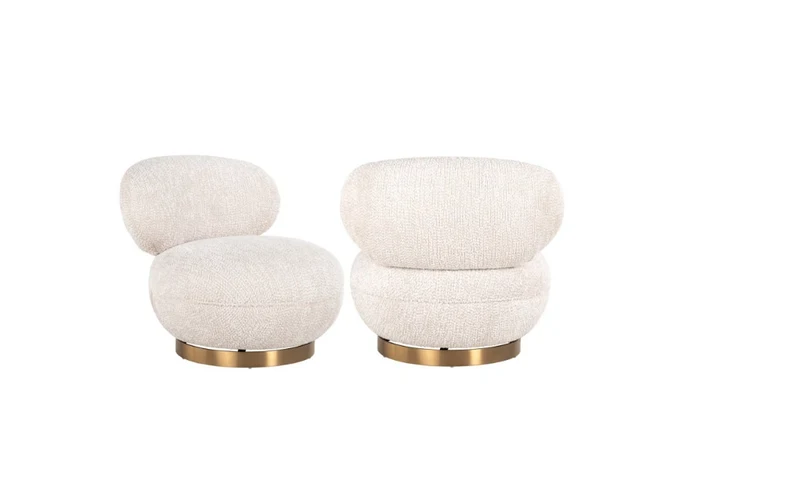 Richmond Interiors Drehbarer Easy Chair Jace lovely cream