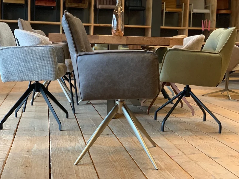 Stuhl Esszimmer Leder drehbar 158T