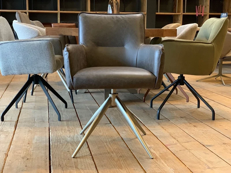 Stuhl Esszimmer Leder drehbar 158T