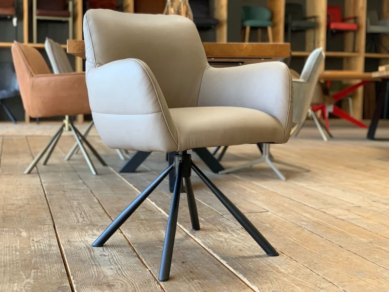 Moderner Esszimmer Drehsessel Leder 62DS