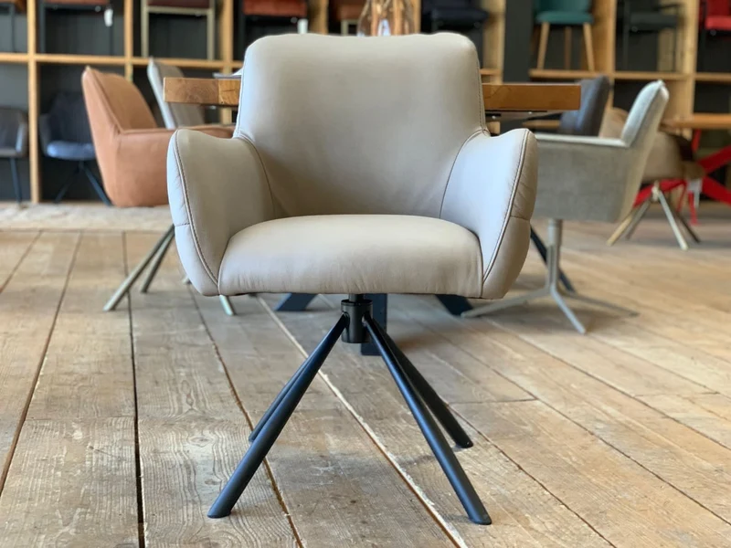 Moderner Esszimmer Drehsessel Leder 62DS