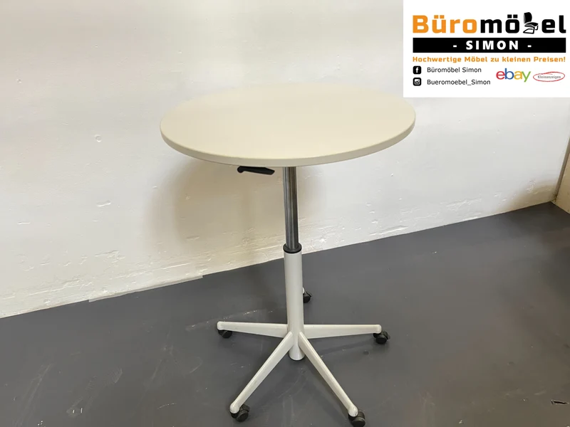 Steelcase runder Konferenztisch Grau / Weiß