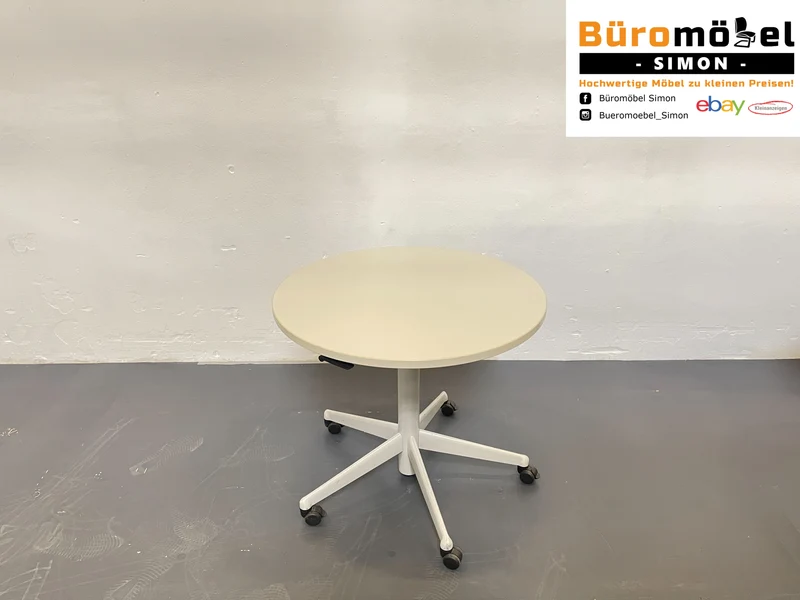 Steelcase runder Konferenztisch Grau / Weiß