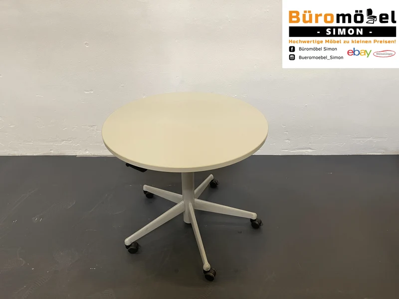 Steelcase runder Konferenztisch Grau / Weiß