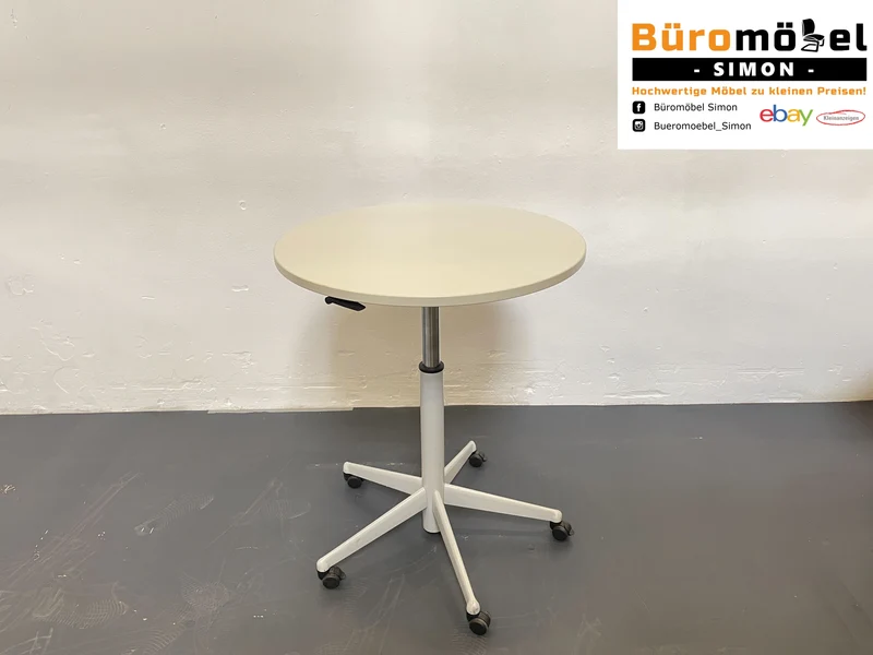 Steelcase runder Konferenztisch Grau / Weiß
