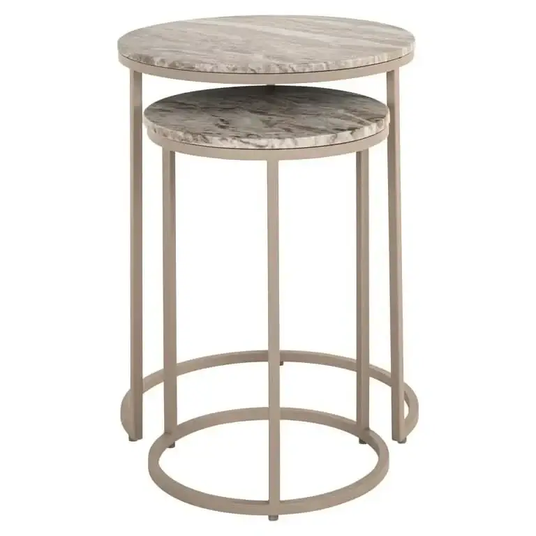 Richmond Interiors Beistelltisch Fairfax – 2er-Set (Stone)