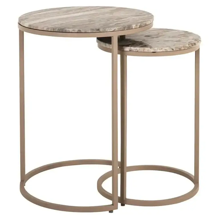 Richmond Interiors Beistelltisch Fairfax – 2er-Set (Stone)