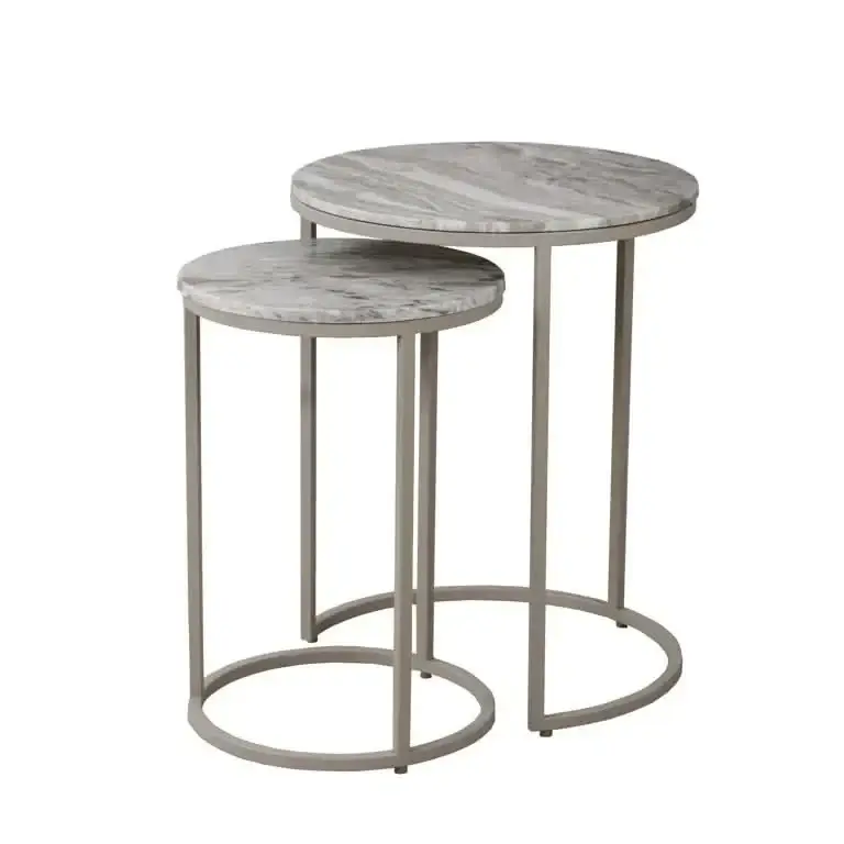 Richmond Interiors Beistelltisch Fairfax – 2er-Set (Stone)