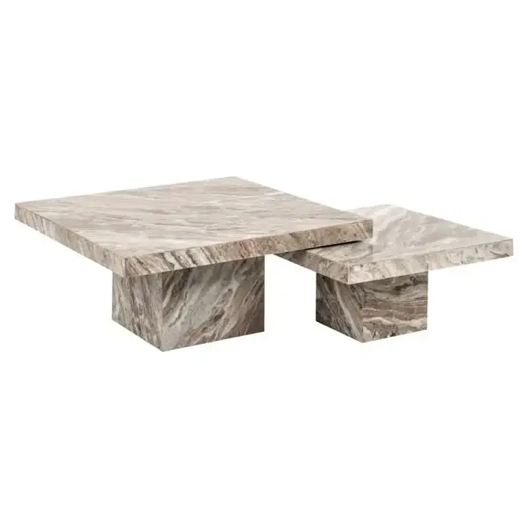 Richmond Interiors Couchtisch Rashford – 2er-Set (Stone)