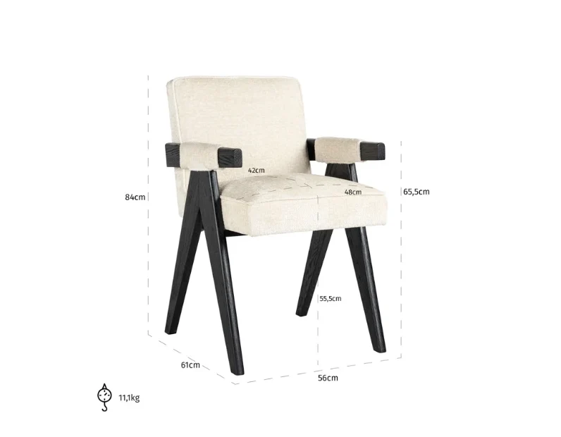 Richmond Interiors Stuhl Cooper white chenille