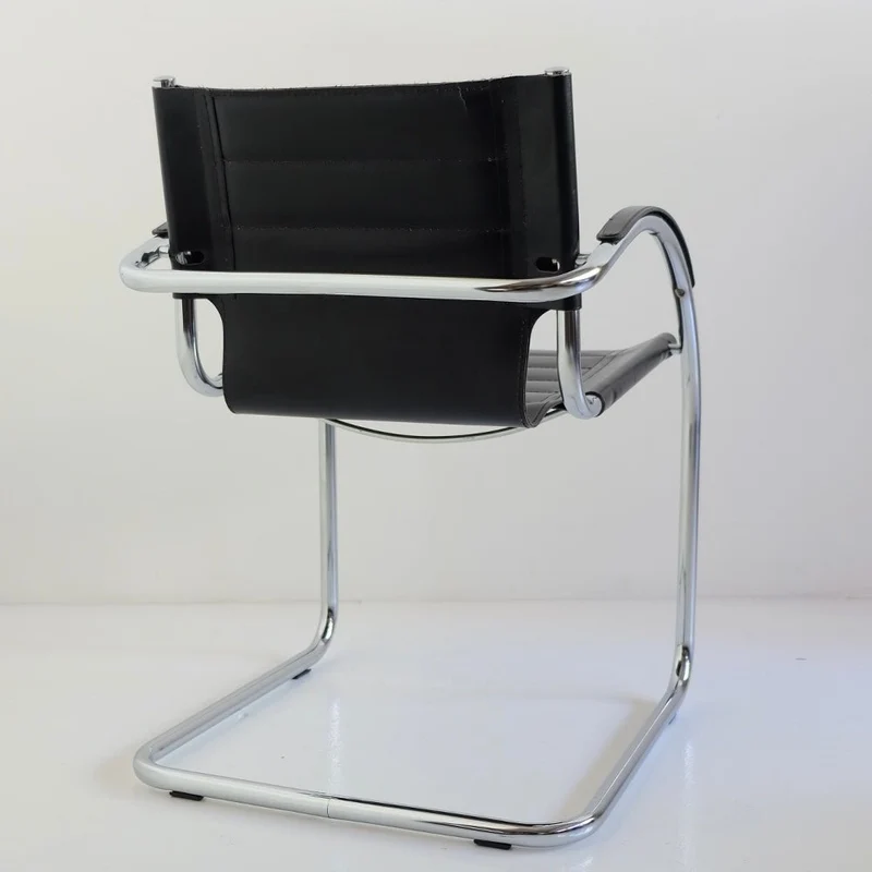 Freischwinger Marcel Breuer Stil schwarzes Leder - Safco