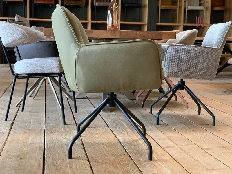 Drehbarer Esstischstuhl Leder 26D