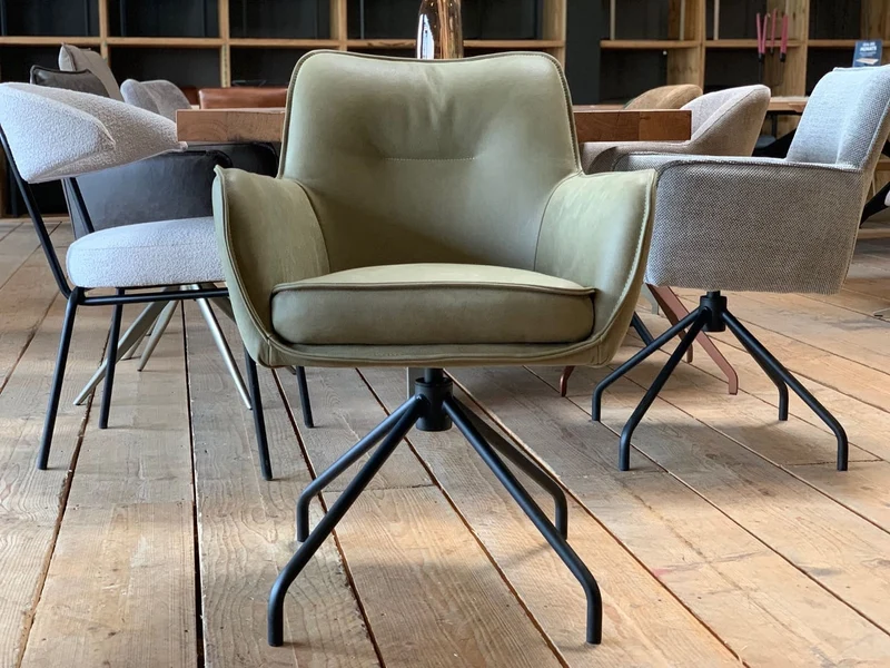 Drehbarer Esstischstuhl Leder 26D