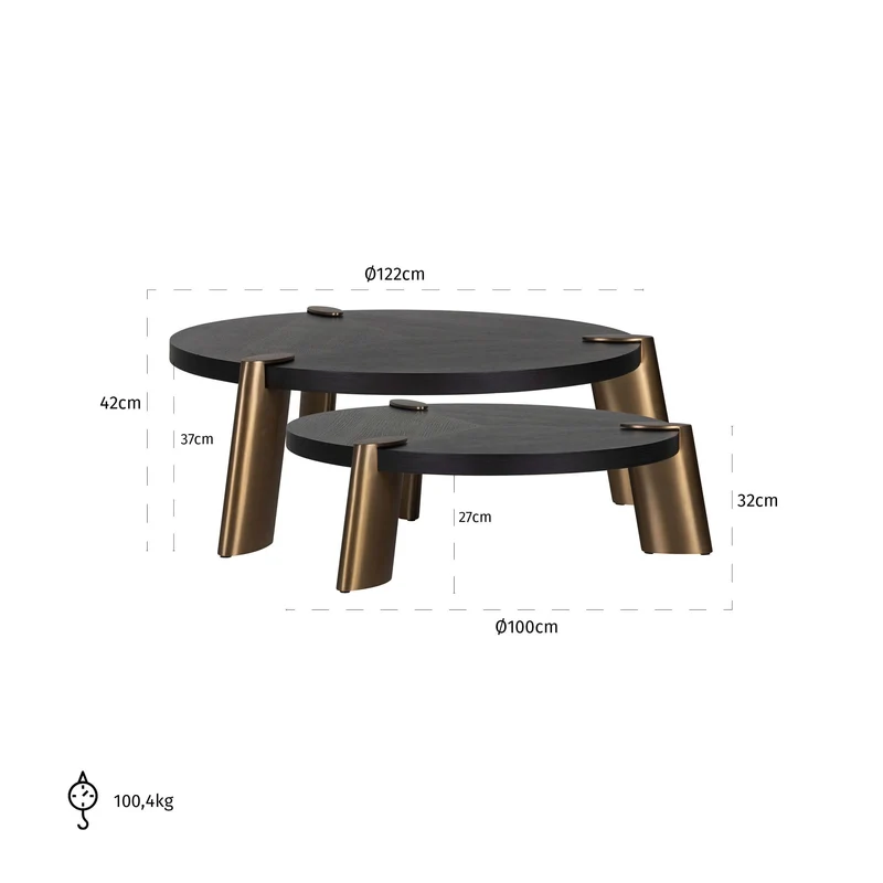 Alexander Jones Couchtisch Brody 2er Set