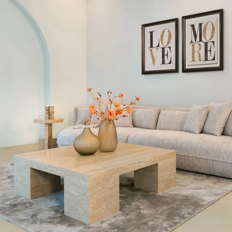 Alexander Jones Couchtisch Biltmore Italienischer beigefarbener Travertin