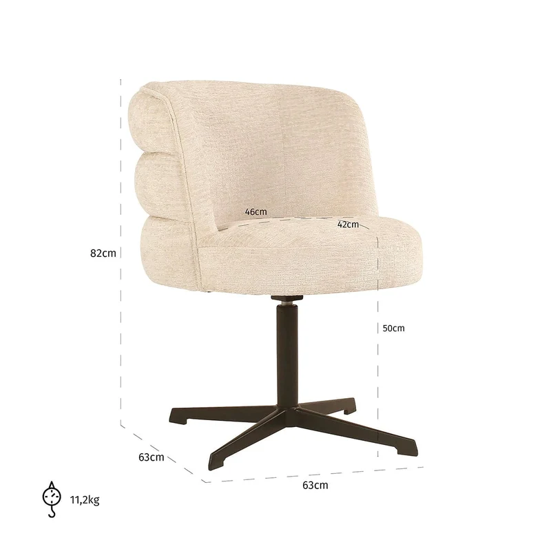 Alexander Jones Chadwick Cream Fusion Drehstuhl