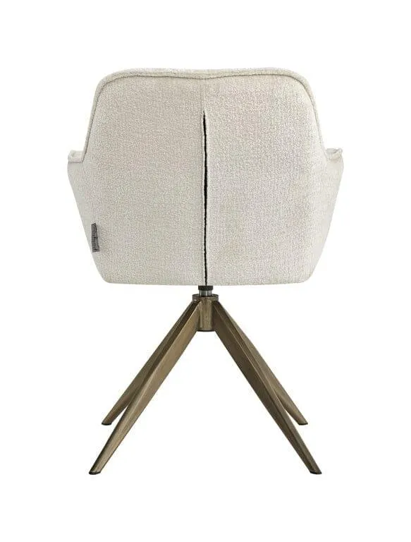 Richmond Interiors Esszimmerstuhl Design Arm Chair Fire Retardant White Chenille Khaki Anthrazit