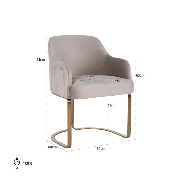 Richmond Esszimmerstuhl Hadley Dining Chair Samt Velvet Khaki