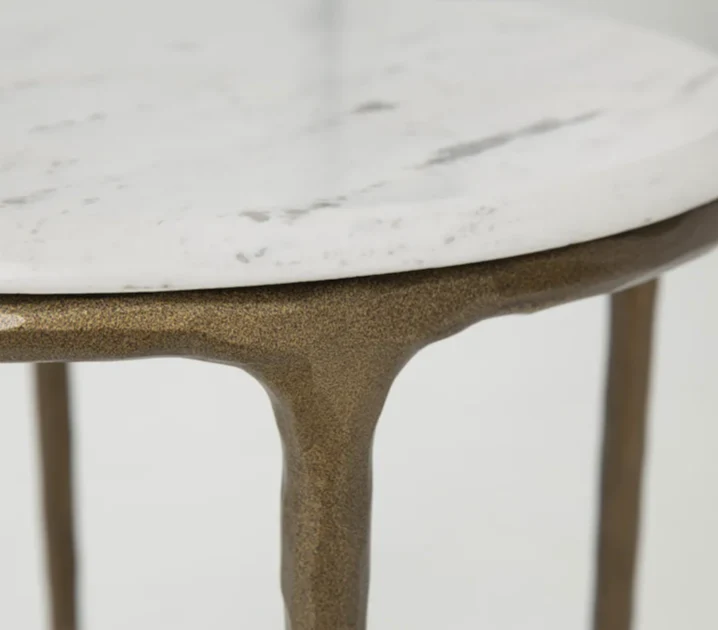 Flamant Beistelltisch MARABELLE, Metall und Marmor, rund