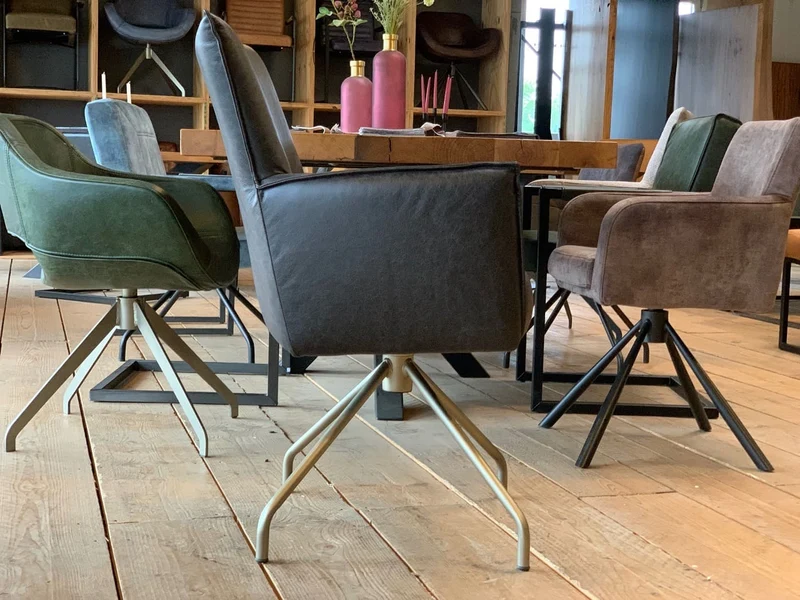 Drehstuhl Leder hohe Lehne HR081D