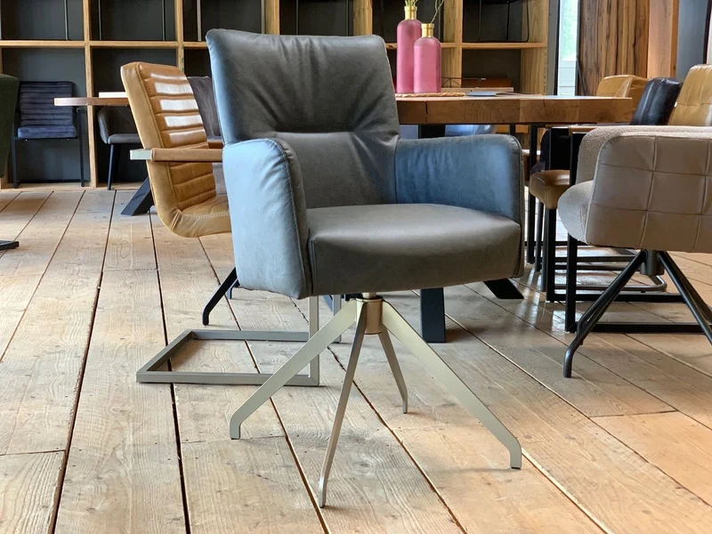 Esszimmer Drehstuhl Leder hohe Rückenlehne HR159DF