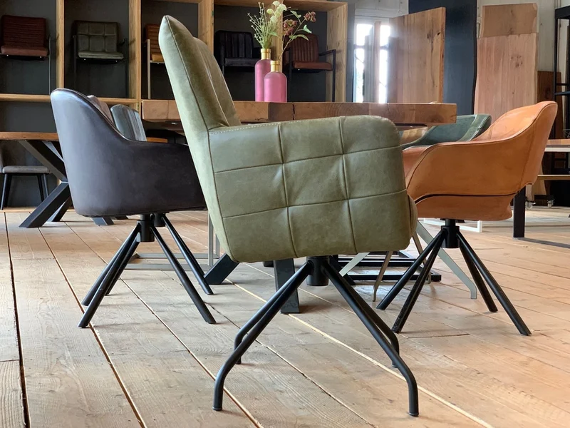 Esszimmerstuhl Leder Hochlehner drehbar HR119D