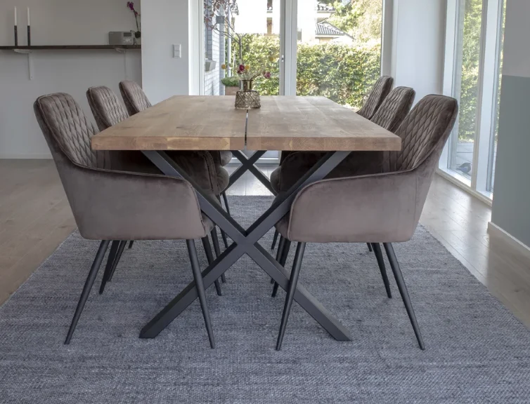 Matera Esszimmerstuhl Vito 2er-Set grau samt