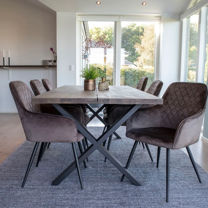Matera Esszimmerstuhl Vito 2er-Set grau samt