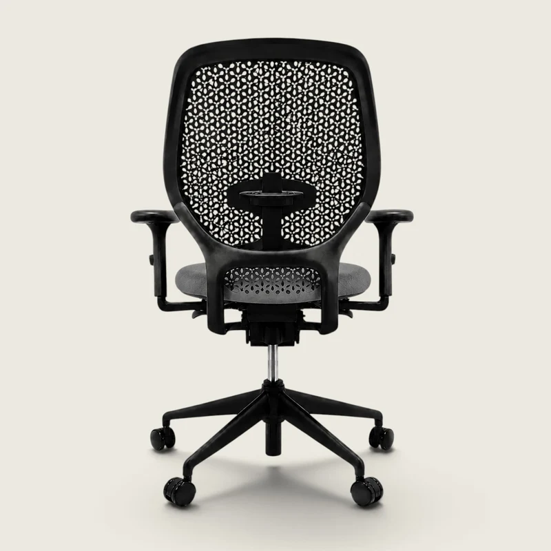 Orangebox: Ara Task Chair - Black Elastomer Back and Grey Fabric Seat - Refurbished