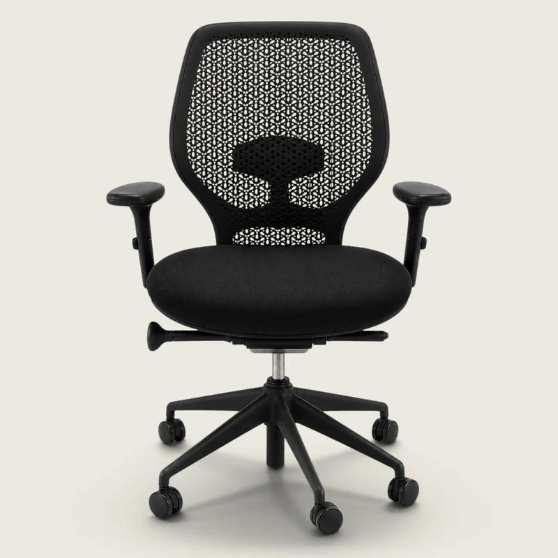 Orangebox: Ara Task Chair - Black Elastomer Back and Black Fabric Seat - Refurbished