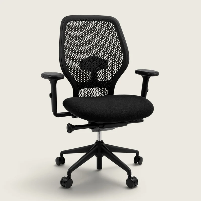 Orangebox: Ara Task Chair - Black Elastomer Back and Black Fabric Seat - Refurbished