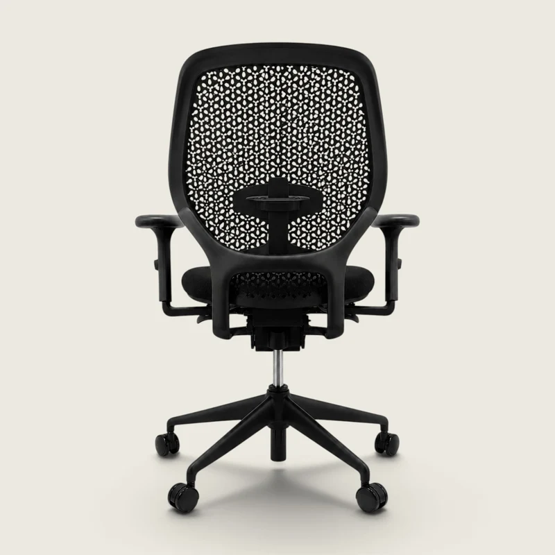 Orangebox: Ara Task Chair - Black Elastomer Back and Black Fabric Seat - Refurbished