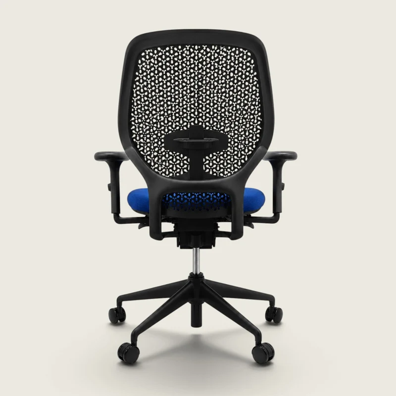 Orangebox: Ara Task Chair - Black Elastomer Back and Blue Fabric Seat - Refurbished
