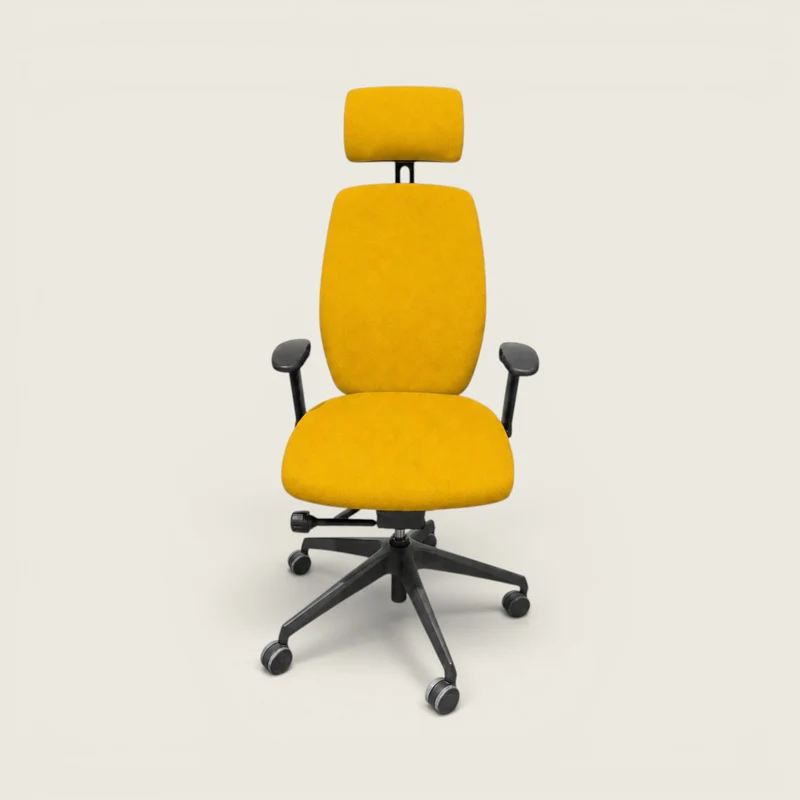 Posturite: Positiv Plus High Back with Headrest In Yellow - Refurbished