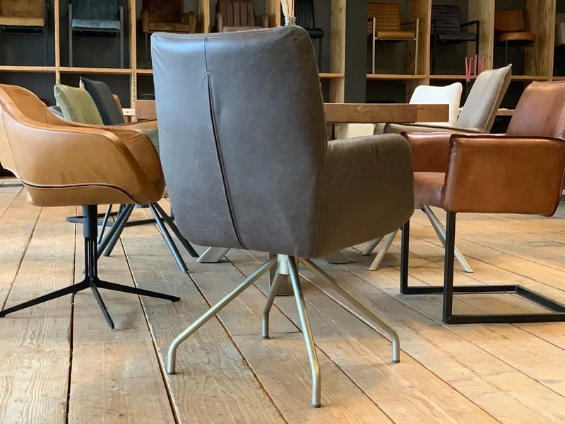 Moderner Esszimmerstuhl Leder drehbar HR95D